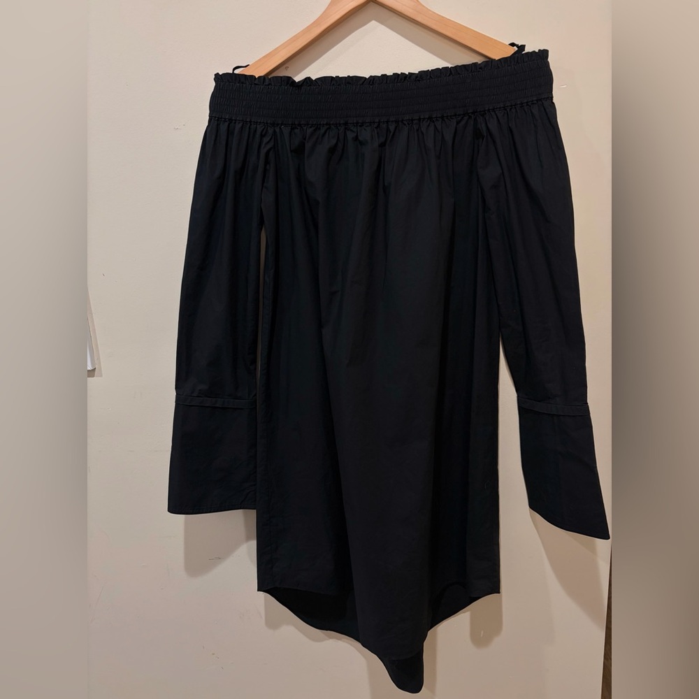 Derek Lam 10 Crosby Off The Shoulder Black Shirt Dress  8